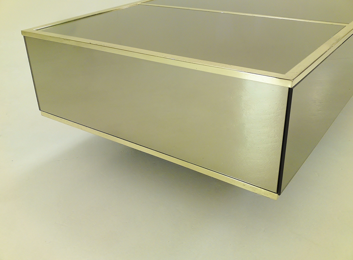 Cidue vintage mirrored coffee table signed Nazareth, 1970`s ca, Italian